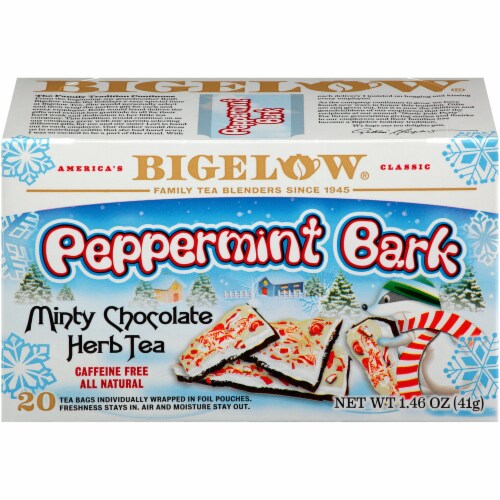 Bigelow Peppermint Bark Herbal Tea Perspective: front