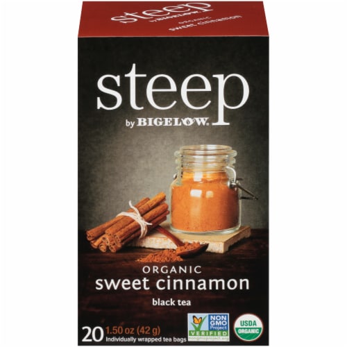 Bigelow Steep Organic Sweet Cinnamon Black Tea Bags Perspective: front
