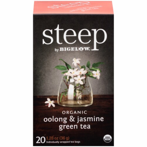 Bigelow Steep Organic Oolong & Jasmine Green Tea Perspective: front