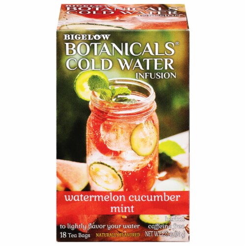 Bigelow Botanicals™ Cold Water Infusion Watermelon Cucumber Mint Herbal Tea Bags Perspective: front