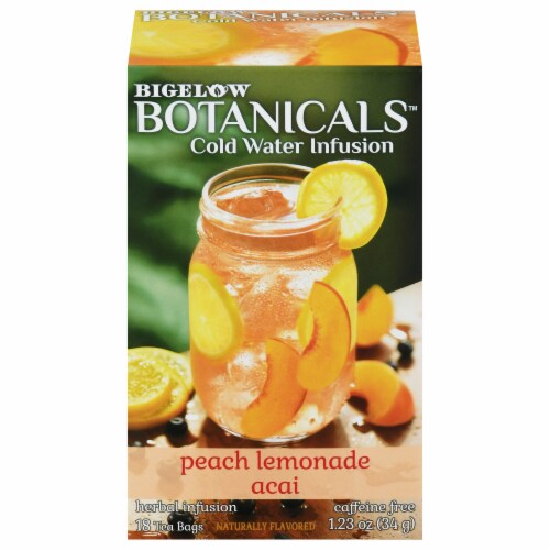 Bigelow Botanicals™ Peach Lemon Acai Cold Water Infusions Herbal Tea Bags Perspective: front