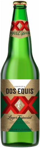 Dos Equis Mexican Lager Beer, Single 24 fl oz Bottle Perspective: front