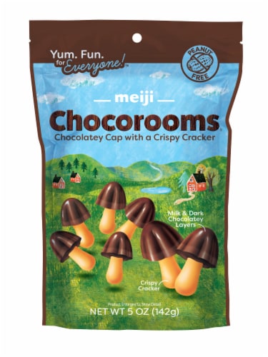 Meiji® Chocorooms® Mild & Dark Chocolate Crackers Perspective: front