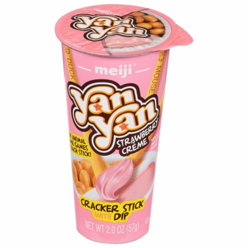 Meiji Yan Yan Cracker Sticks with Creme for Dipping, 2 oz, 2 Flavors of  Each Chocolate, Vanilla, Strawberry - Total Pack of 6