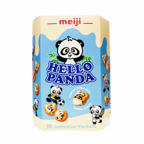 Meiji Hello Panda Vanilla Creme Filled Milk Biscuits Perspective: front