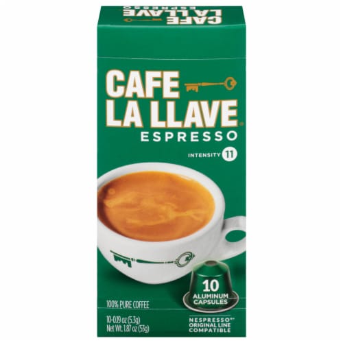 Cafe La Llave® Espresso Aluminum Capsules Perspective: front
