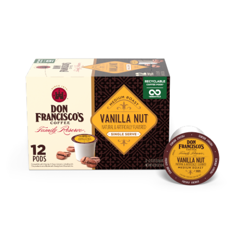 Don Francisco's Family Reserve Vanilla Nut Medium Roast Coffee Pods Perspective: front
