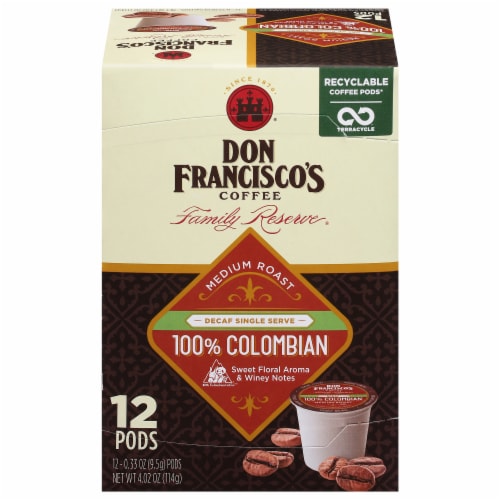 Don Francisco's Coffee® Family Reserve® 100% Columbian Decaf Coffee Pods Perspective: front