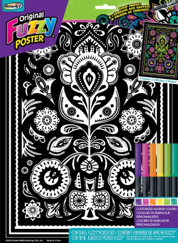 RoseArt Global Folk Art Fuzzy Poster - Assorted Perspective: front