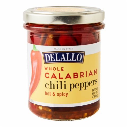 DeLallo® Whole Calabrian Chili Peppers Perspective: front