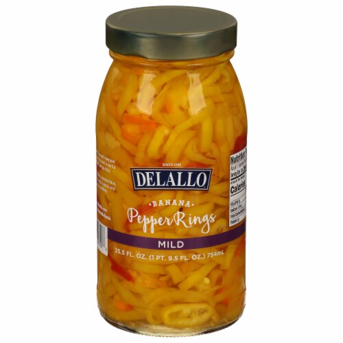 DeLallo Mild Banana Pepper Rings Perspective: front