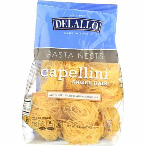DeLallo® Capellini Angel Hair Pasta Nests Perspective: front