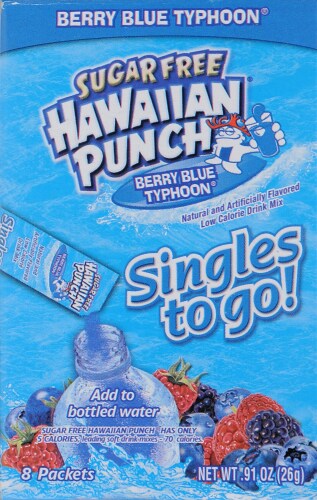 Hawaiian Punch Singles to Go Berry Blue Typhoon Perspective: front