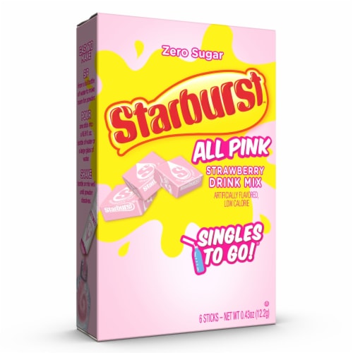 Starburst™ All Pink Strawberry Singles to Go Drink Mix Perspective: front
