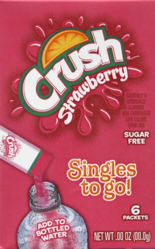 Crush® Strawberry Singles to Go Drink Mix Perspective: front