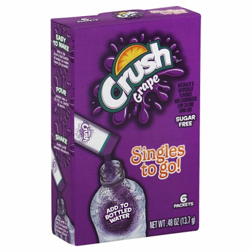 Crush Grape Sugar Free Singles To Go Packets Perspective: front