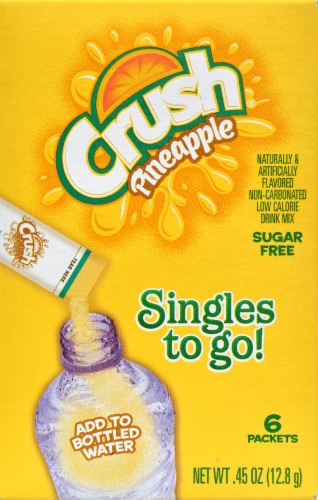 Crush Pineapple Sugar Free Singles-To-Go Packets Perspective: front