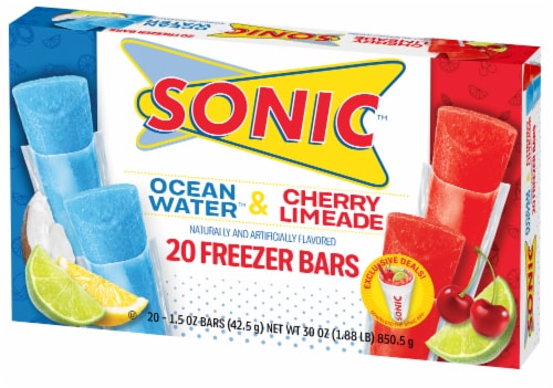 Sonic Ocean Water & Cherry Limeade Freezer Bars Perspective: front