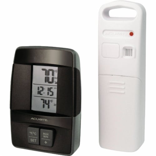 AcuRite® Wireless Thermometer With Clock Perspective: front