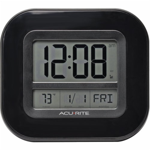 Acurite Atomic Digital Wall Clock with Thermometer Perspective: front