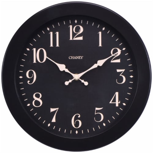 Chaney Analog Wall Clock - Black Perspective: front