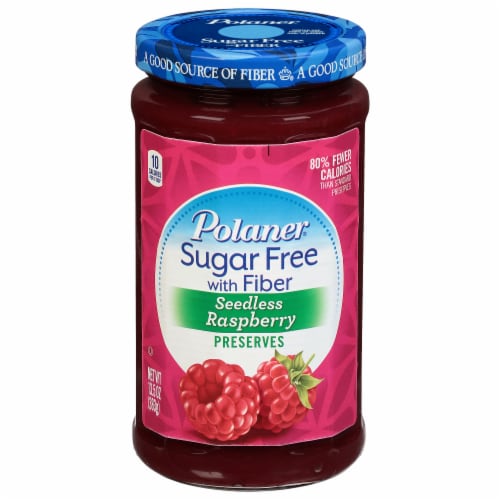 Polaner Sugar Free Seedless Raspberry Preserves Perspective: front