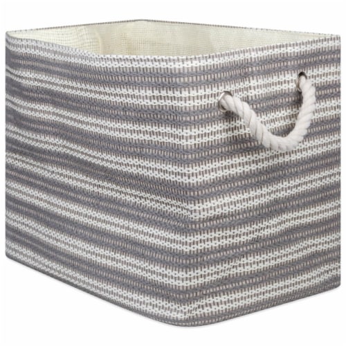 Design Imports CAMZ10101 Paper Bin - Basketweave Gray & White, 17 x 12 x 12 in. Perspective: front