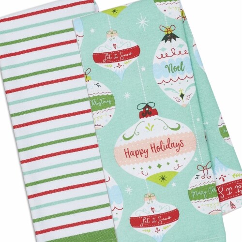 Design Imports Holiday Stripes Kitchen Towels & Dish Cloths - Set