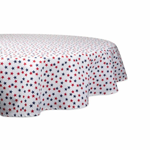 DII Americana Stars Print Tablecloth 70 Round Perspective: front