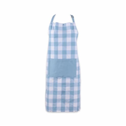 Design Imports Light Blue Buffalo Check Chef Apron Perspective: front