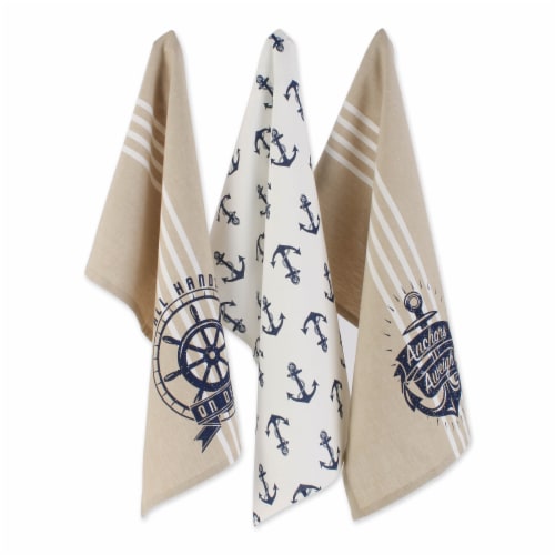 Design Imports CAMZ11640 Seafair Printed Dishtowel - Set of 3 Perspective: front