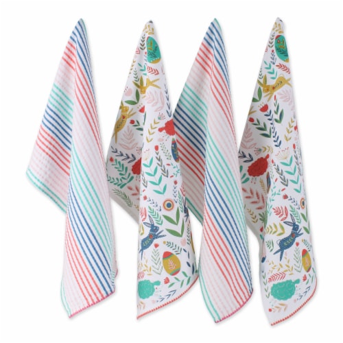 Design Imports CAMZ11704 Easter Garden Embellished Dishtowel - Set of 4 Perspective: front