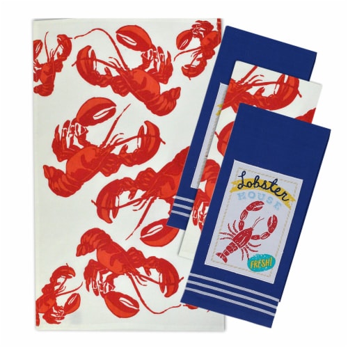 Dii Fresh Lobster Dishtowel Set, 18X28", 4 Piece Perspective: front
