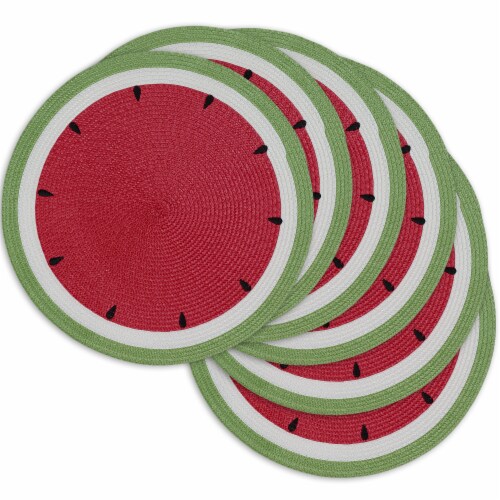 DII Summer Day Watermelon Placemats Set/6 Perspective: front