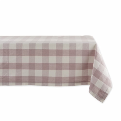 Design Imports CAMZ12398 52 x 52 in. Dusty Lilac Buffalo Check Tablecloth Perspective: front