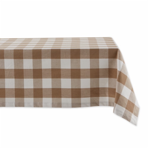 Design Imports CAMZ12418 60 x 84 in. Stone Buffalo Check Tablecloth Perspective: front
