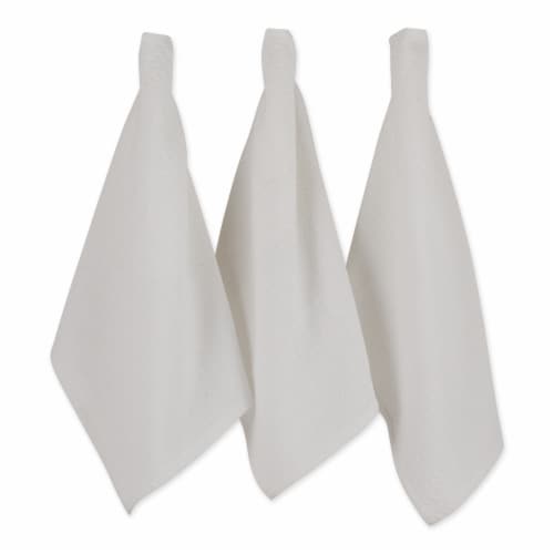 Design Imports CAMZ12441 White Recycled Cotton Waffle Dishtowel Set - Set of 6 Perspective: front