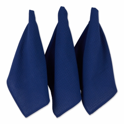 Design Imports CAMZ12443 Blue Recycled Cotton Waffle Dishtowel Set - Set of 6 Perspective: front