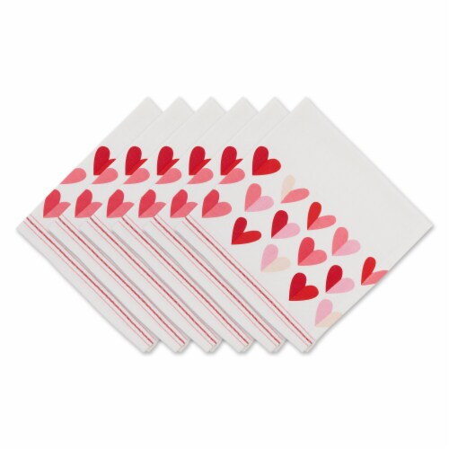Dii Two Hearts Print Napkin (Set Of 6) Perspective: front