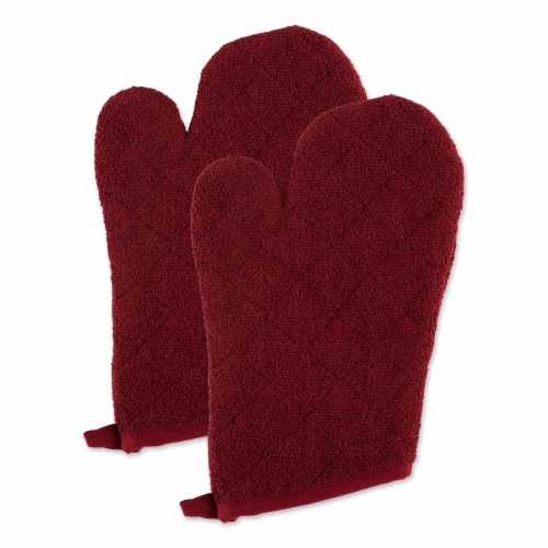 Wine Terry Oven Mitt Set/2 Perspective: front