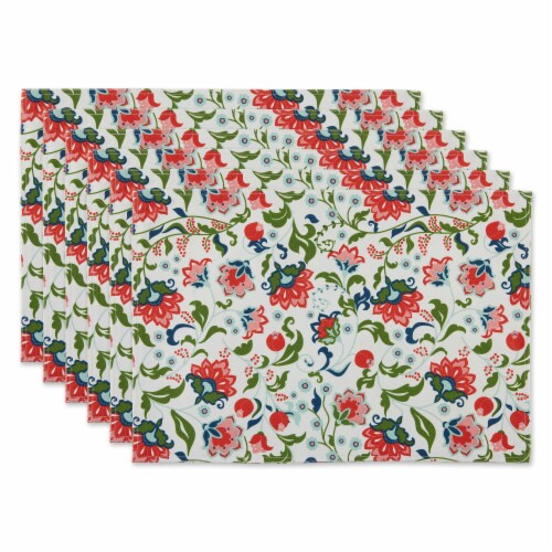 DII Garden Floral Print Outdoor Placemat (Set of 6) Perspective: front