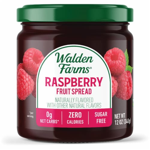 Walden Farms Raspberry Fruit Spread 12 oz Jar Perspective: front