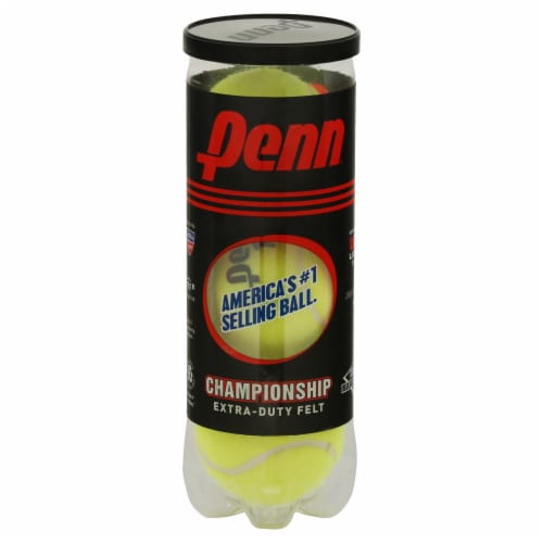 Penn® Championship Extra-Duty Yellow Felt Tennis Balls - 3 Pack Perspective: front