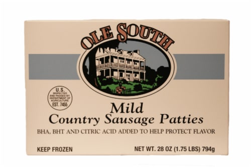 Ole South Mild Sausage Patty Perspective: front