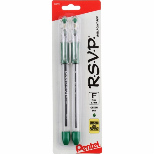 Pentel R.S.V.P. Ball Point Pens, Fine, Black Ink - 5 pens