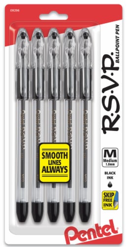 Pentel R.S.V.P. Black Ink Medium Ballpoint Pens Perspective: front