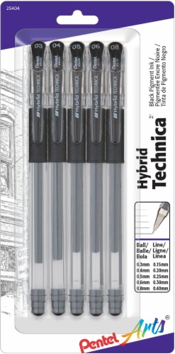 Pentel Arts Hybrid Technica Assorted Ballpoint Pens - Black Perspective: front