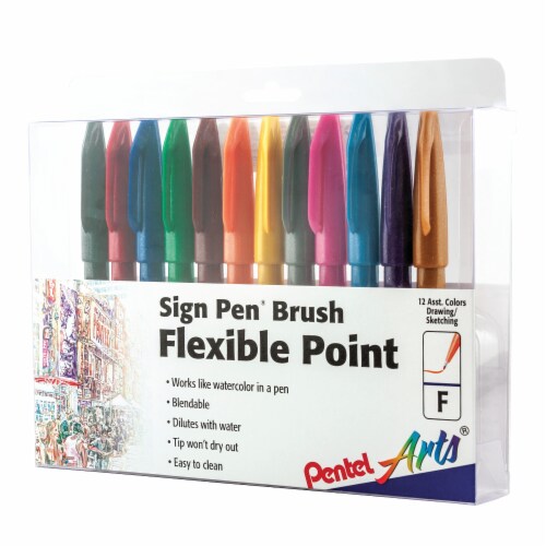 Pental Sign Pen Brush: Flexible Point