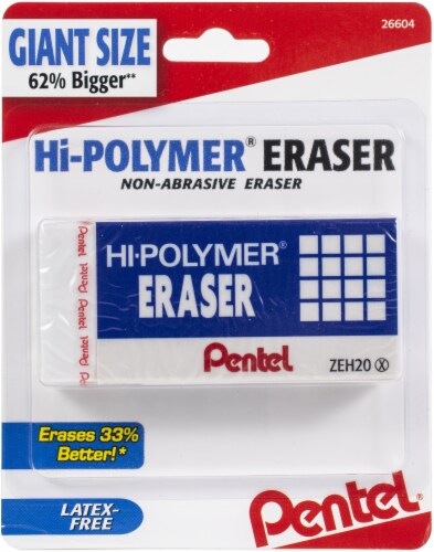 Pentel® Hi-Polymer Non-Abrasive Giant Eraser Perspective: front