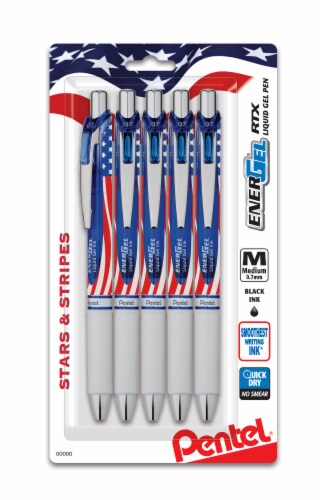 Pentel Energel Stars and Stripes Black Ink Liquid Gel Pens Perspective: front
